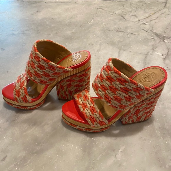 Tory Burch- slip on espadrille heals. Size 5 - Picture 3 of 11